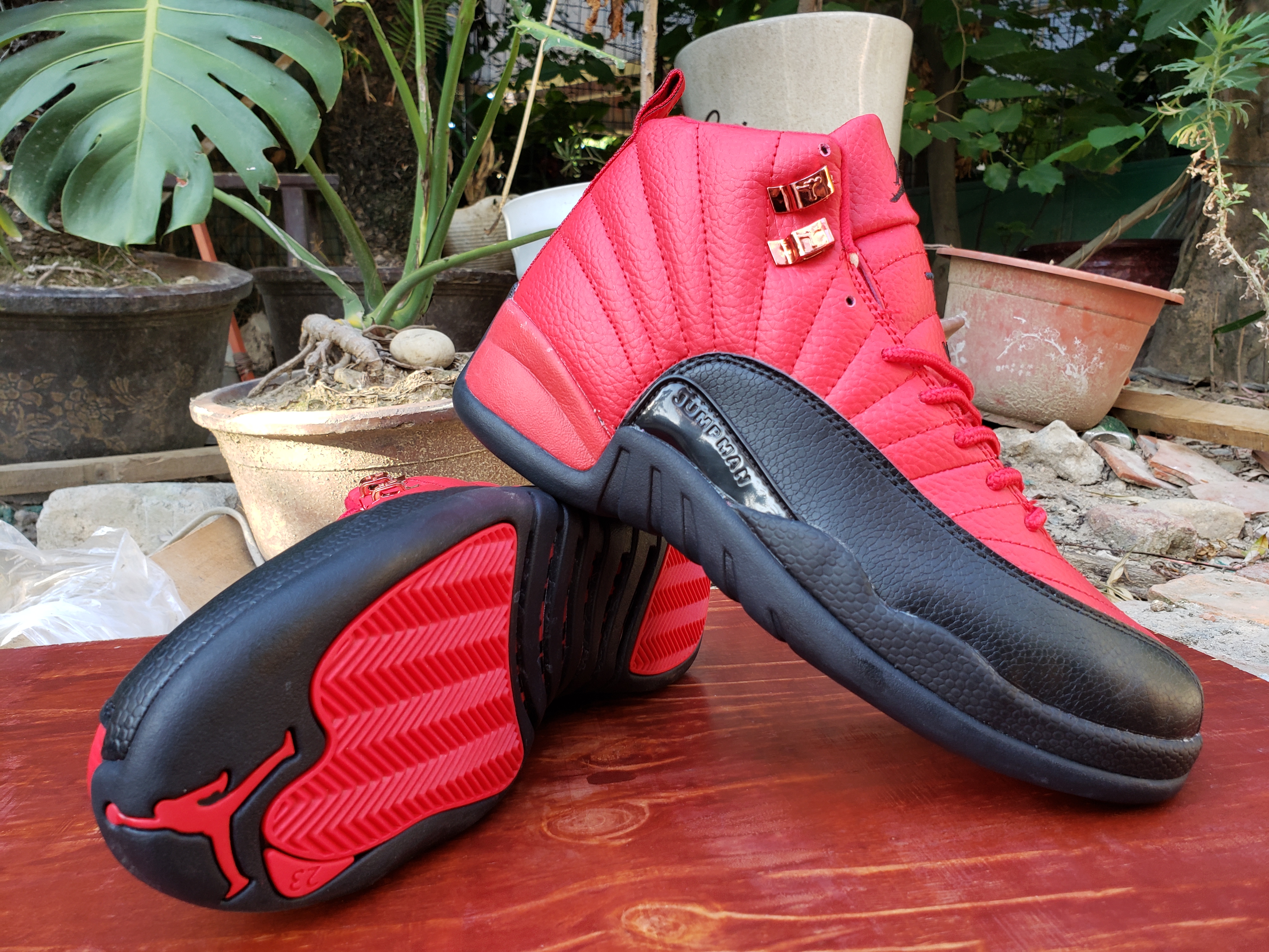 New Air Jordan 12 Retro Red Black - Click Image to Close